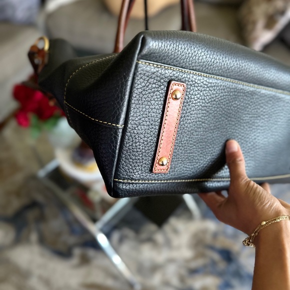 Dooney & Bourke Leather Navy Satchel - Picture 6 of 12